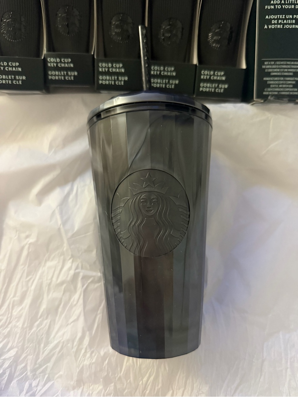 Starbucks Iridescent Black Pearl Marbled Grande 16oz Cold Tumbler Dome Cup B/New